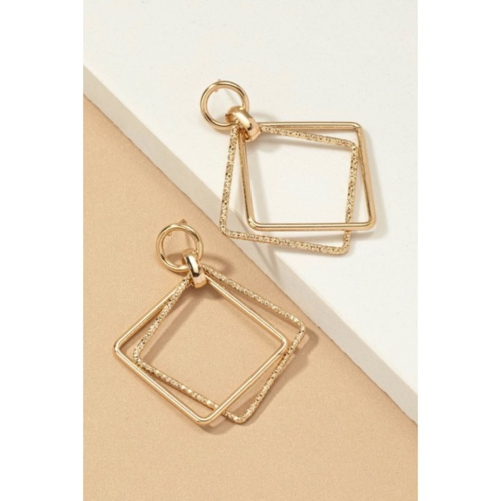 Double diamond hoop earrings